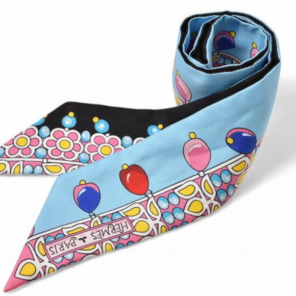 Hermes Twilly Scarf Muffler HERMES Silk Twill PARURES DES MAHARAJAS Maharaja'...
